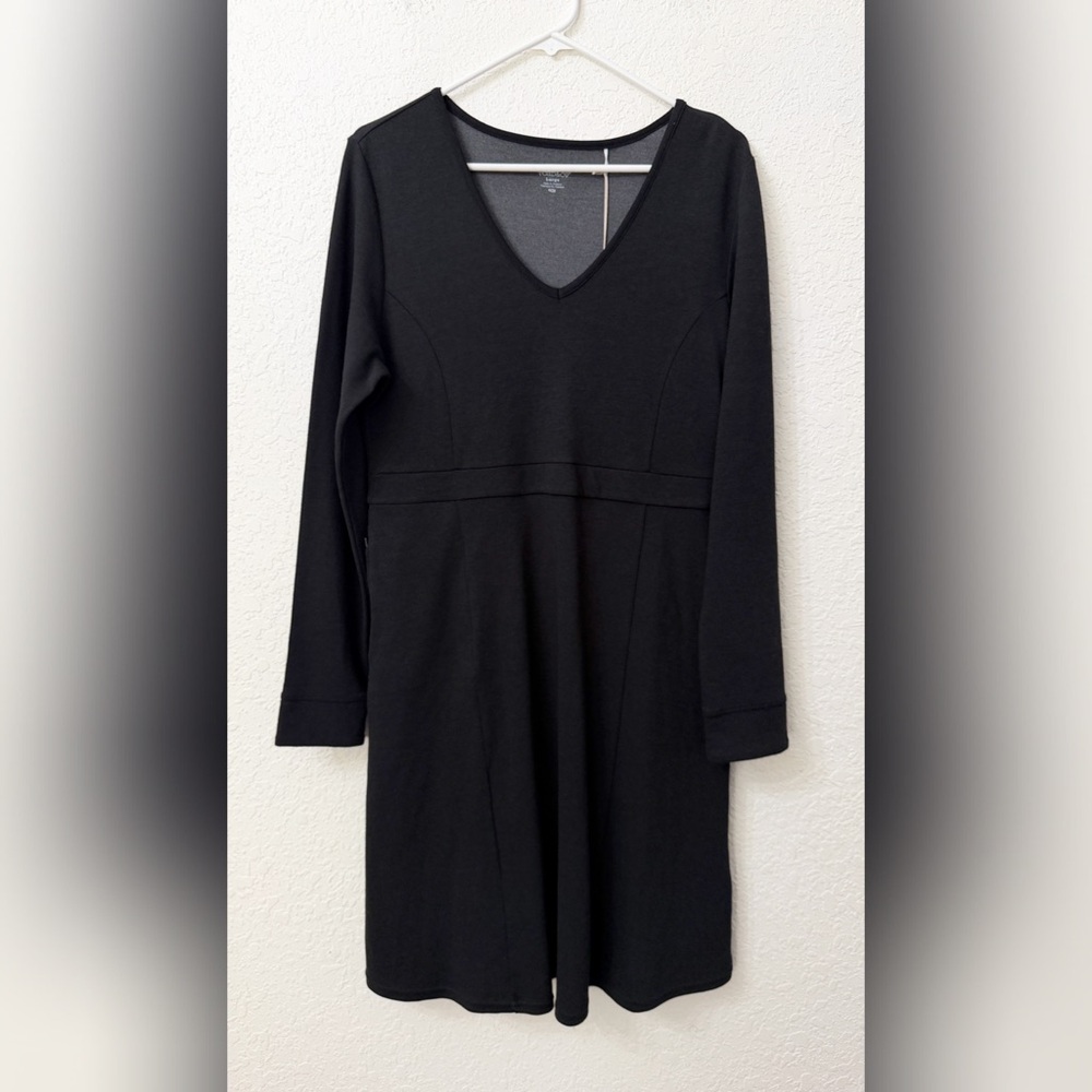Toad&Co - Long Sleeve Tomboy Dress - Black - Large